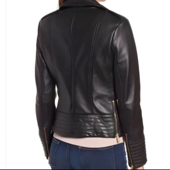 Badgley Mischka Gia Moto Leather Jacket - Picture 13 of 13